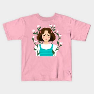 Flowery Girl Kids T-Shirt